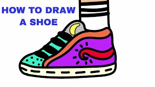 HOW TO DRAW AND DESIGN A SHOE | DRAWING TUTORIAL FOR KIDS