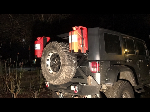 UPGRADE! Wavian NATO Jerry Fuel Cans & Rock Hard 4x4 Tire Carrier Tank Mount.