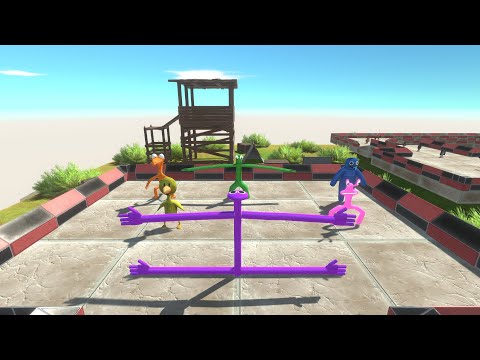 Rainbowfriends Purple Rescue His Team On DEATH RUN - Animal Revolt Battle Simulator