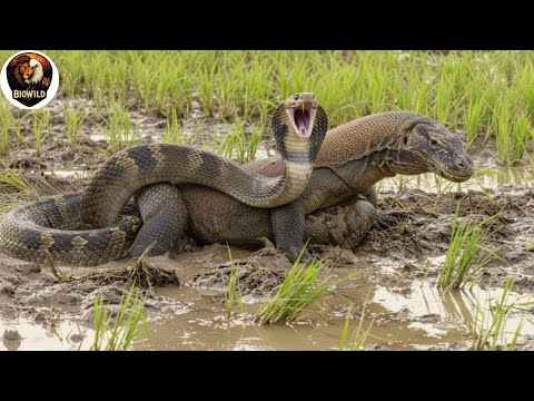 Komodo Dragon vs. King Cobra | Brutal Battle on the South African Savannah