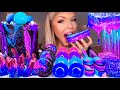 ASMR GALAXY CAKE EDIBLE PLANETS HONEYCOMB GEODE CRYSTALS GALAXY MACARONS JELLY BALLS MUKBANG 먹방