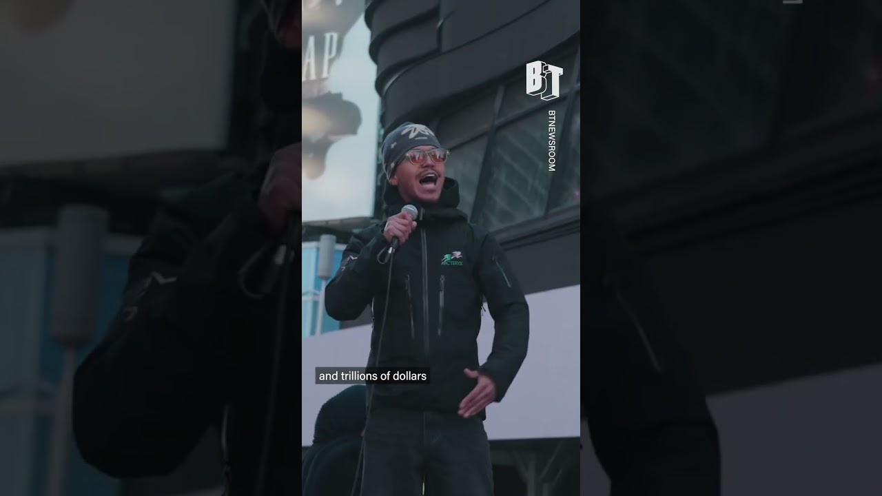 Protesters gathered in Times Square to demand a permanent end to the U.S.-Israeli war on Iran.