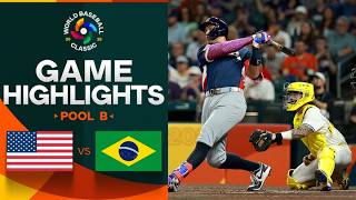 USA vs. Brazil 2026 World Baseball Classic | Game Highlights