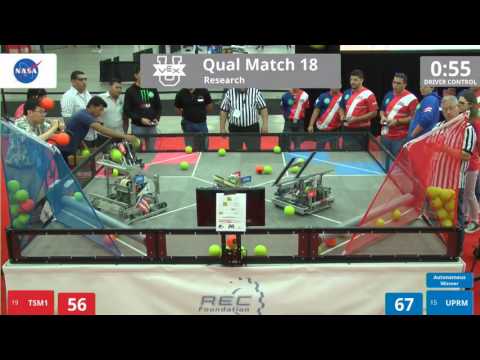 VEX Worlds 2016 - VEX U - Research - Qual 18 (TSM1) 138 vs 204 (UPRM)