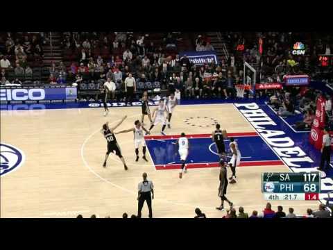 76ers fans cheer for Spurs Boban Marjanovic as he hits buzzer beater over Okafor