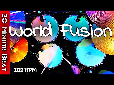 20 Minute Drum Loop - World Fusion 101 BPM