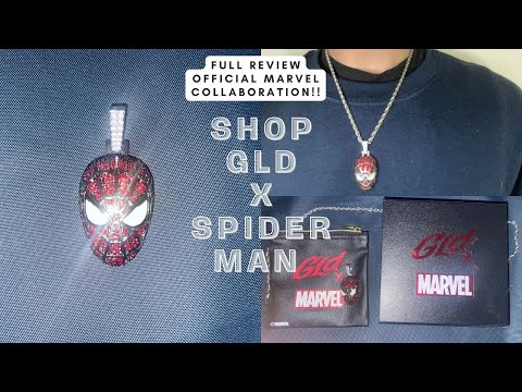 GLD Shop Review Spiderman Pendant in White Gold + Diamond Tester