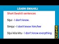 Learn Swahili: Short sentences