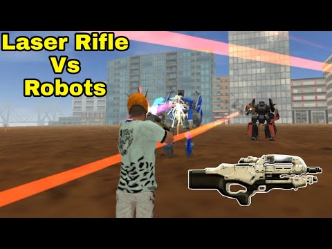 Laser Rifle Vs Strongest Robots In vegas crime simulator video hindi | who won?