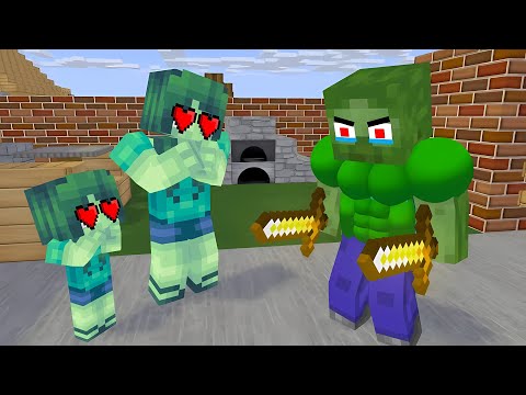 Monster School  Baby Zombie Girl Become HERO   Sad Minecraft Animation