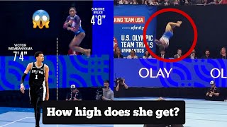 Simone Biles's height on her Triple Double vs Wembanyama Analysis