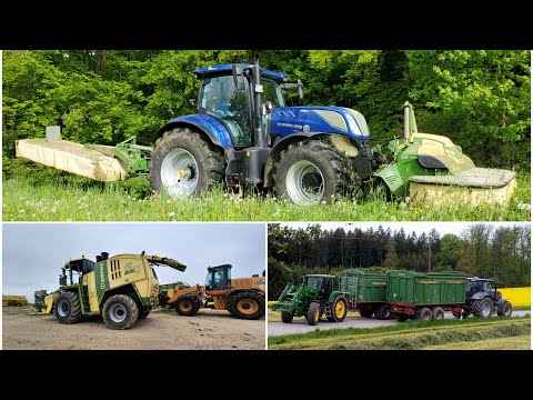1.Schnitt 2021 ( New Holland T7 270 bluepower, New Holland T6 080, John Deere 7700)