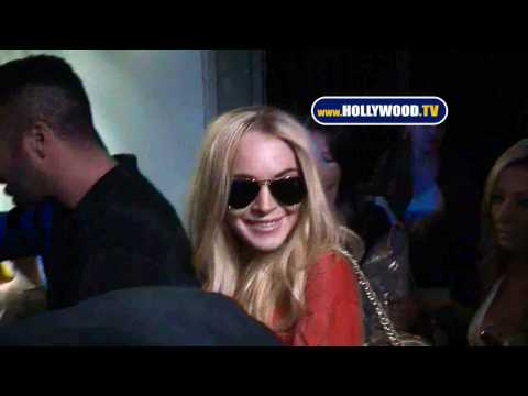 Lindsay Lohan sporting newlydyed blonde hair as she...