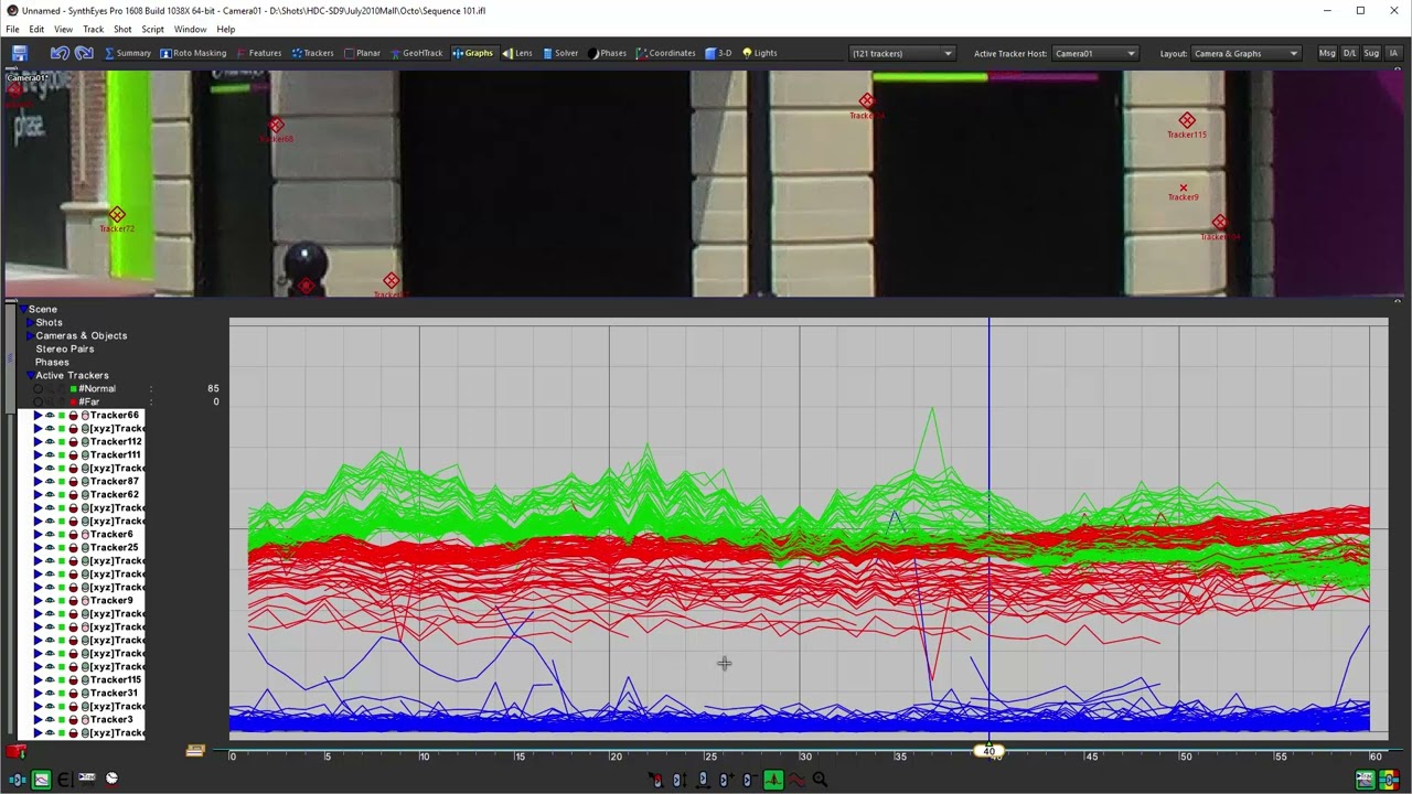 Deglitch and Split in SynthEyes Graph Editor