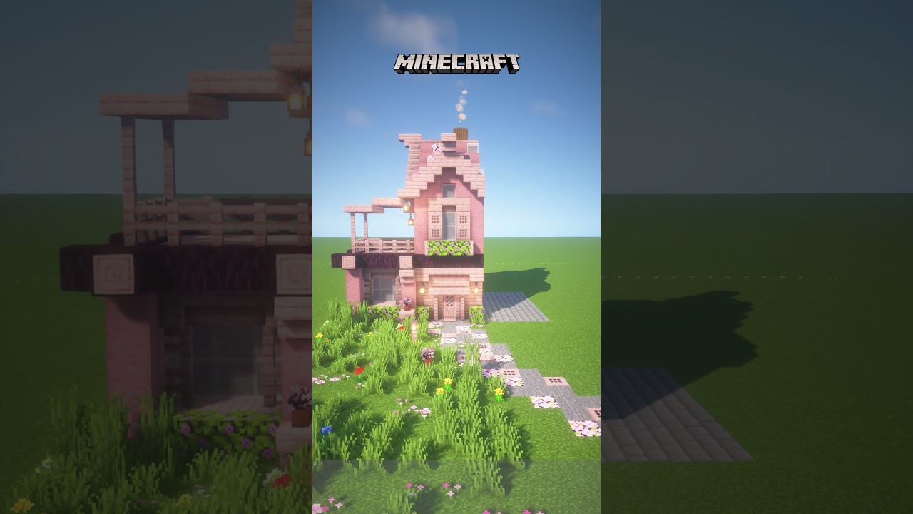 桜色のかわいいお家  #minecraft #マイクラ #マインクラフト #minecraftbuilding #minecraftbuilds #arcdetriomphe #steampunk