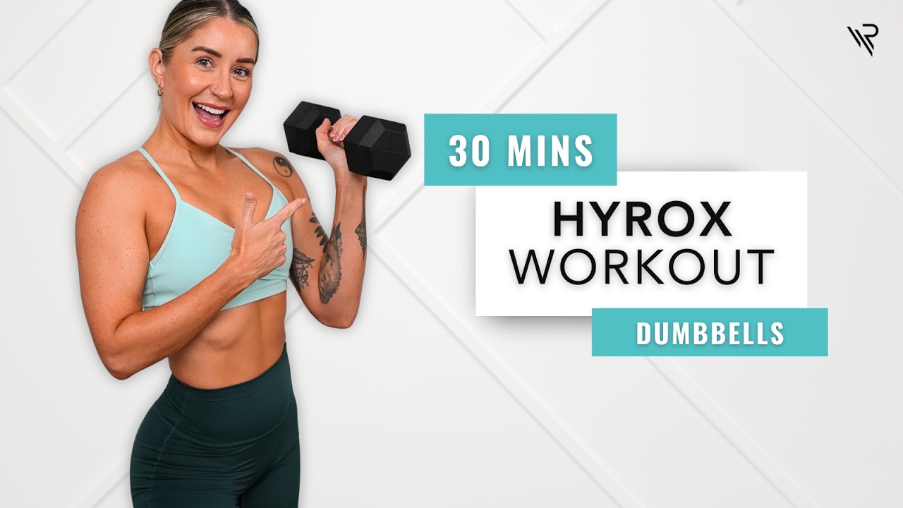 30 Min HYROX Inspired Full body Dumbbell Workout! (No Repeats)