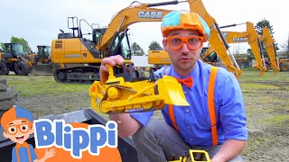 Blippi Learns About Diggers  Construction Vehicles