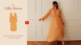 Lilly Dress | DIY Long Sleeve Wrap Maxi Summer Dress | Sewing Tutorial