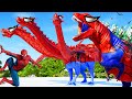NEW Spiderman Godzilla King Ghidorah Gigan I Rex Jurassic World Evolution Dinosaurs Fight In Snow