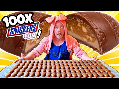 EASTER FOOD CHALLENGE! | 100 Snickers Eggs | 21,000 CALORIES | Candy Bar Eggs-travaganza