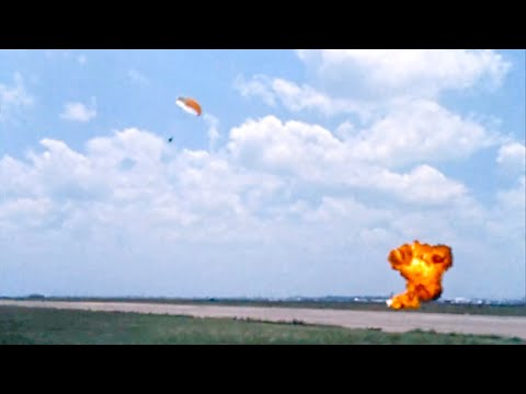 Neil Armstrong Ejects From Lunar Landing Research Vehicle (Restored)