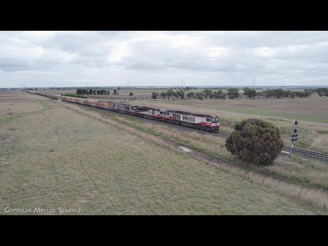 SCT 1PM9 Mixed Freight & Steel Train Filmed By Drone (19/5/2022) - PoathTV Australian Railways