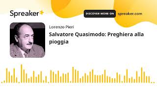 Kadr z teledysku Preghiera alla pioggia tekst piosenki Salvatore Quasimodo