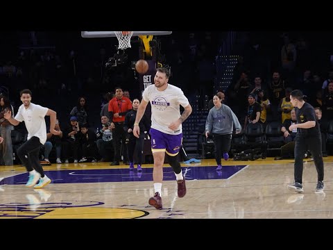 Luka Doncic going through his pre game workout 