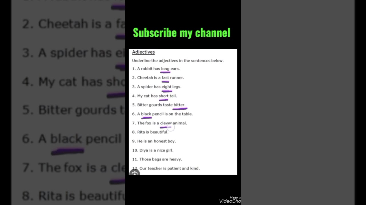 Underline the adjectives #adjective #english #englishgrammar #shorts#youtubeshorts #viral