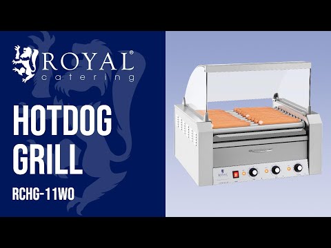 Video - Hotdog Grill - 11 rollen - Warmhoudlade - Roestvrij staal
