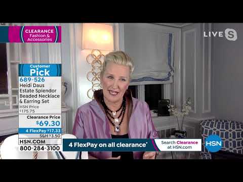 Heidi Daus "Estate Splendor" Beaded Necklace and Earring...