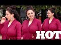 Nithya Menon In Pink Top Promoting Mission Mangal