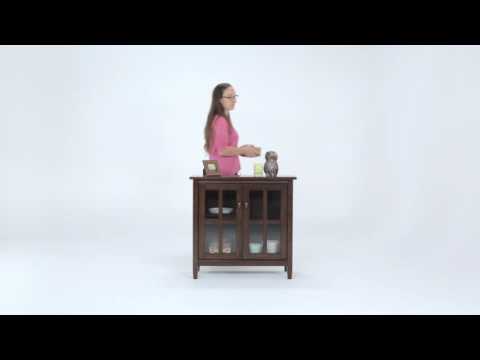 Warm Shaker SOLID WOOD 39 inch Wide Transitional Medium Storage Media Cabinet in Light Golden Brown Video 1