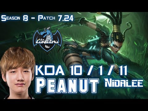 LZ Peanut NIDALEE vs SEJUANI Jungle - Patch 7.24 KR Ranked