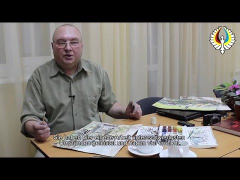 Aquarellbilder über das Leben der Wolhyniendeutschen