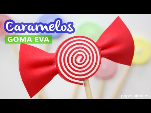 Piruletas de goma eva para regalar en cumpleaños