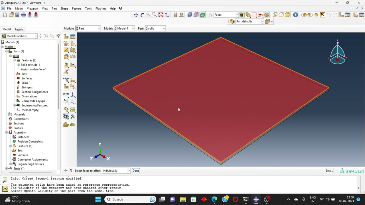 Convert Solid part to Shell or Surface-FEA (Abaqus for beginners)