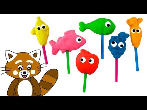 Pukkins gör roliga klubbor i play doh lera - Roligt barnprogram