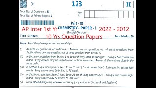 Download Lagu AP Inter 1st Year Chemistry EM 2022, 2021, 2020, 2019, 2018, 2017, 2016, 2014, 2013 Question Paper Thumbnail