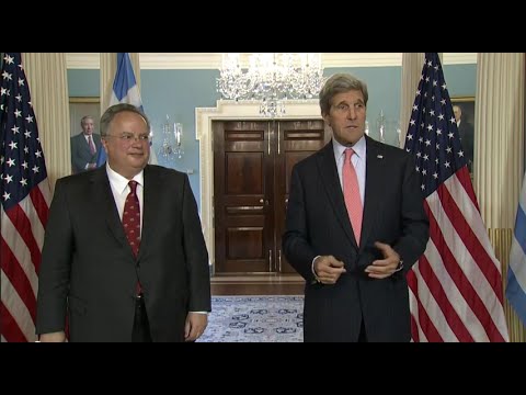 Secretary Kerry Delivers Remarks With Greek Foreign Minister Nikos Kotzias