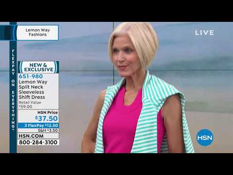 Lemon Way Split Neck Sleeveless Shift Dress