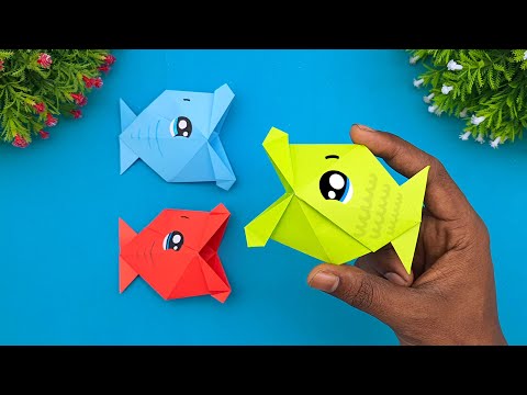DIY How To Make Paper Talking Fish | Moving Paper Toy Fish Making Ideas | Origami 3D Fish Easy