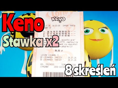 Keno. 3 bets on 3 draws. 8 strikes. Stake x2