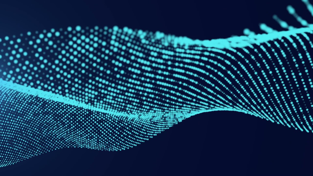 Seamless Loop Blue Wave Particle Technology Background