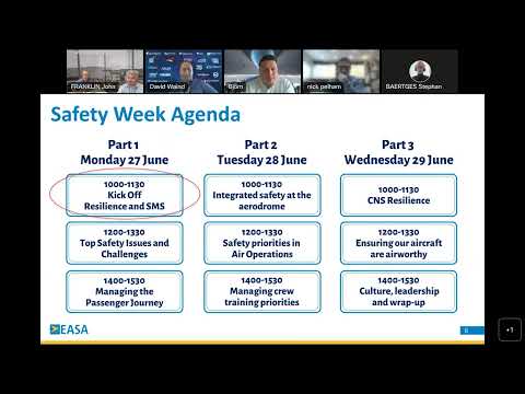 EASA Safety Week 2022 - Session 1 Kick Off, Resilience and SMS