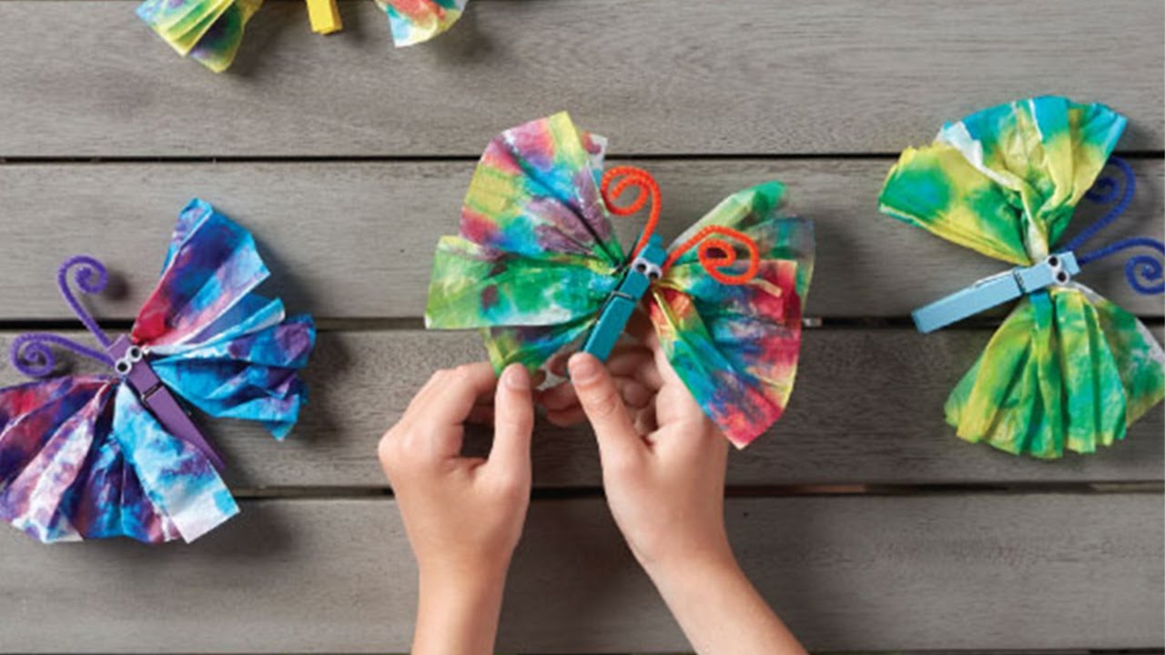 Tie Dye Tissue Paper Butterflies