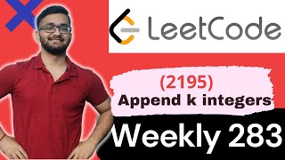 YouTube video '2195. Append K Integers With Minimal Sum  || Leetcode Weekly Contest 283 || Leetcode 2195'
