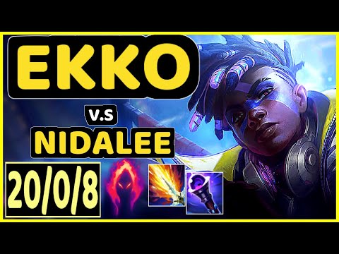 EKKO vs NIDALEE - 20/0/8 KDA JUNGLE GAMEPLAY - KR Ranked MASTER