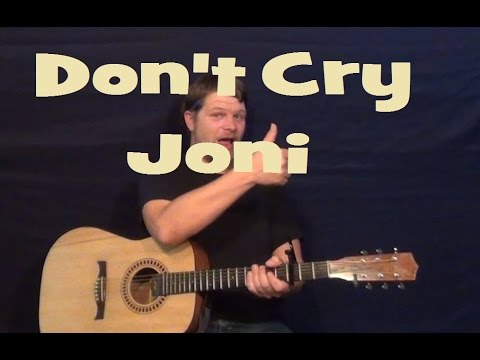 Don't Cry Joni (Conway Twitty) Guitar Lesson Easy Chords How to Play Tutorial Fingerstyle
