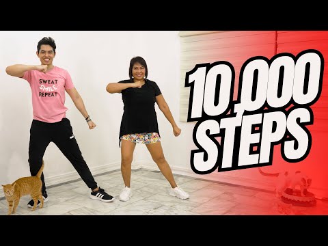 10,000 STEPS  INDOOR CHALLENGE🚶‍♀🔥 • WALK, DANCE, COMBAT FUN Workout •  Walking Workout #144